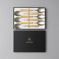 Coffret 6 cuillères à soupe - Buis pyrogravé - NONTRON