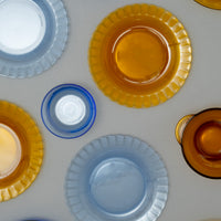 ASSIETTES PLATES X6 - VERRE TREMPÉ - PICARDIE VERMEIL - 20,5 CM - DURALEX