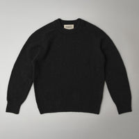 PULL EN LAINE SHETLAND - "SHAGGY" - NOIR - MAGASIN VIVANT!