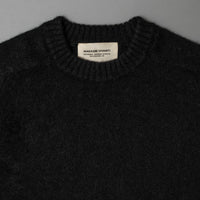PULL EN LAINE SHETLAND - "SHAGGY" - NOIR - MAGASIN VIVANT!