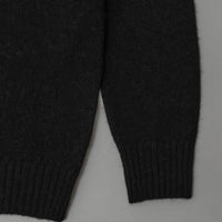 PULL EN LAINE SHETLAND - "SHAGGY" - NOIR - MAGASIN VIVANT!
