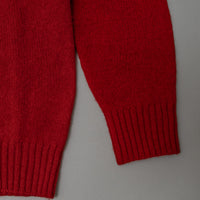 PULL EN LAINE SHETLAND - "SHAGGY" - ROUGE - MAGASIN VIVANT!