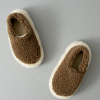 CHAUSSONS MIXTES - BRUN / ECRU - LAINE NATURELLE - COLDBREAKER