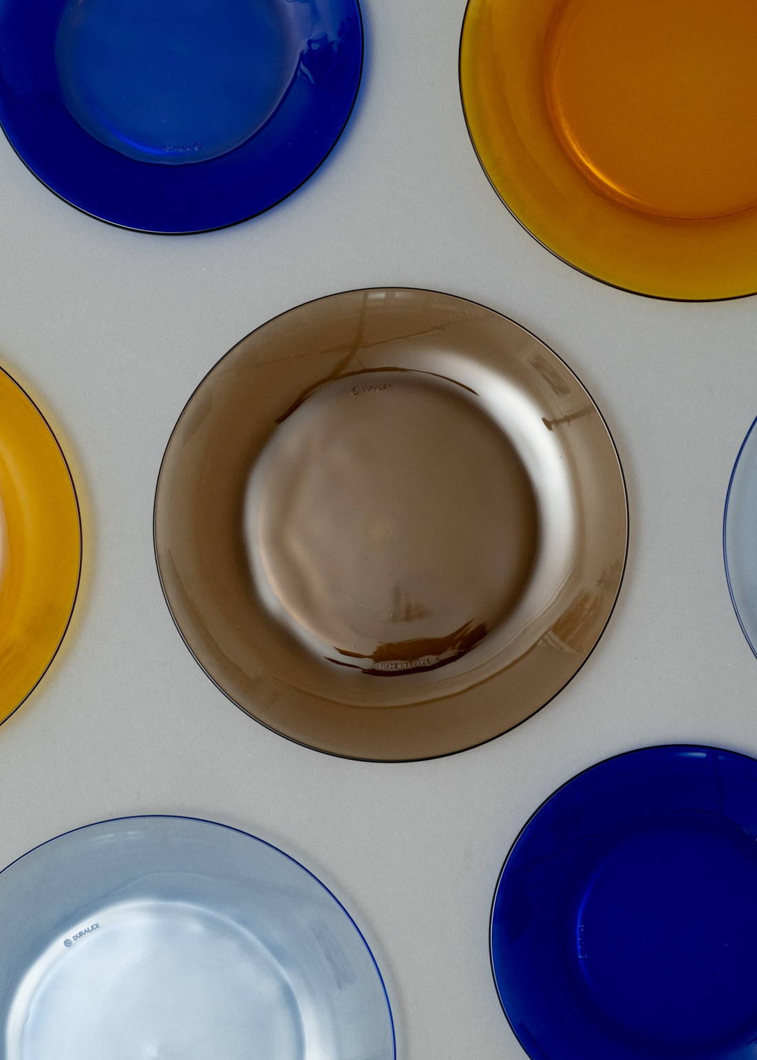 ASSIETTES PLATES X6 - VERRE TREMPÉ - LYS SÉPIA - 23,5 CM - DURALEX