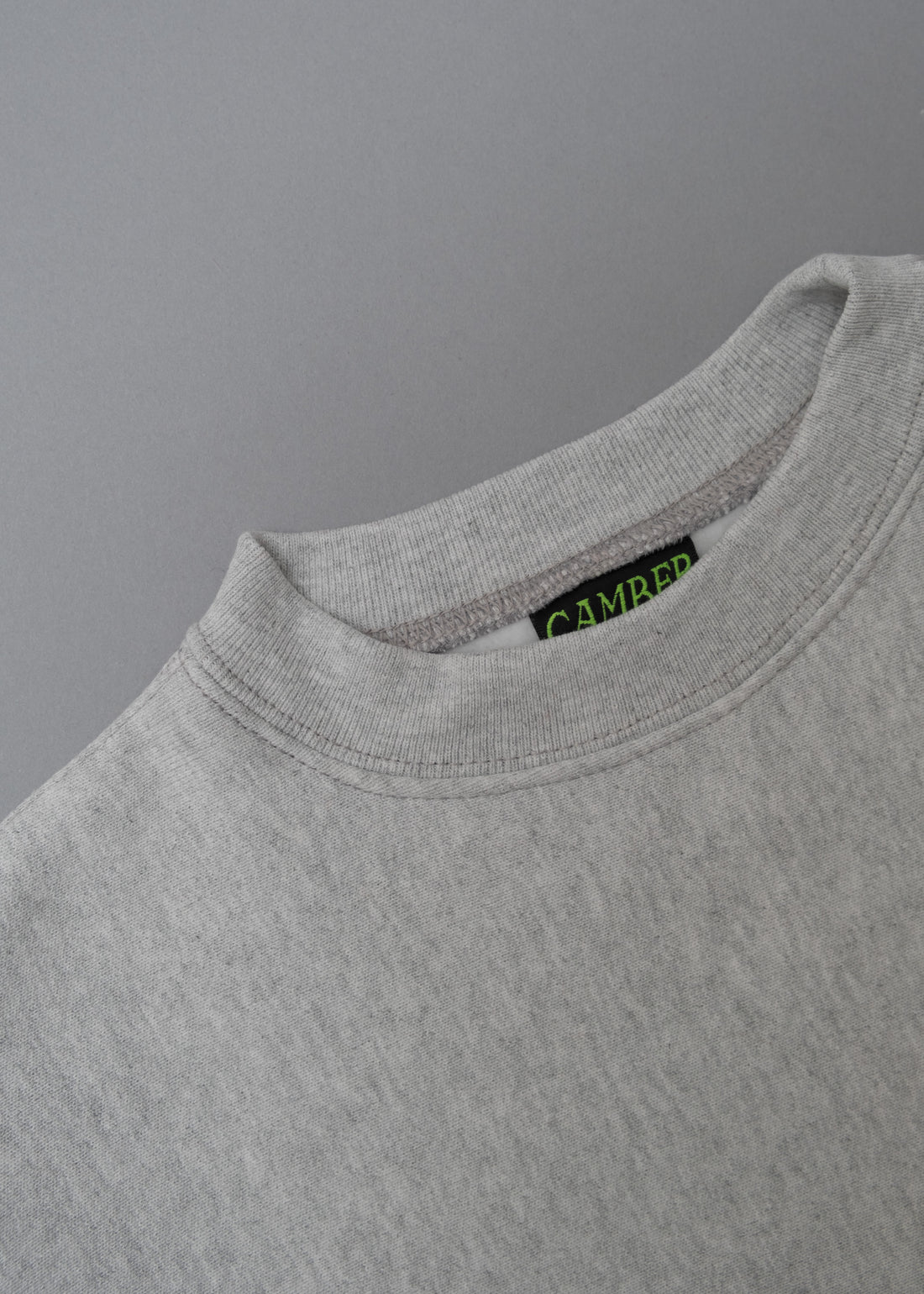 SWEATSHIRT EPAIS COL ROND - GRIS CHINE - Cross-Knit® heavyweight 12 OZ  - CAMBER USA