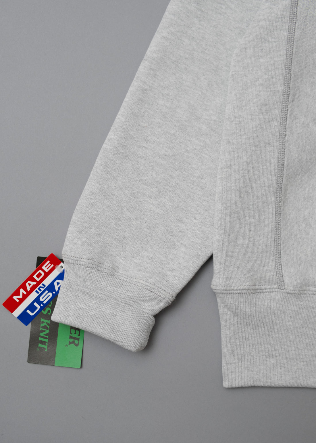 SWEATSHIRT EPAIS COL ROND - GRIS CHINE - Cross-Knit® heavyweight 12 OZ  - CAMBER USA