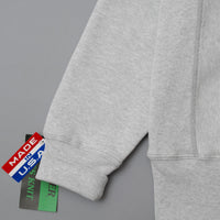 SWEATSHIRT EPAIS COL ROND - GRIS CHINE - Cross-Knit® heavyweight 12 OZ  - CAMBER USA