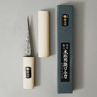 COUTEAU DE SCULPTURE "KURI" JAPONAIS - LAME 12 CM - ACIER SHIROGAMI - IKEUCHI - OUTINOMI X MAGASIN VIVANT!