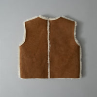 GILET ENFANT - PEAU D'AGNEAU DOUBLE FACE - DE 1 À 4 ANS - DIRECT TANNERIE