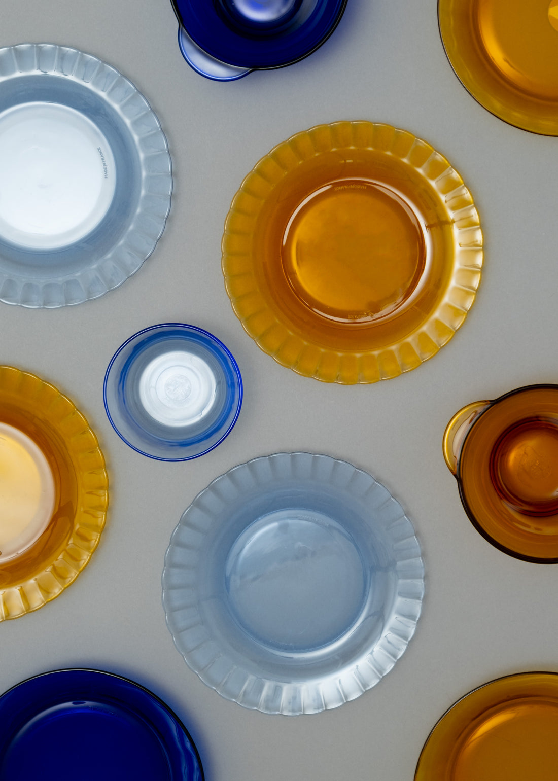 ASSIETTES PLATES X6 - VERRE TREMPÉ - PICARDIE MARINE - 20,5 CM - DURALEX