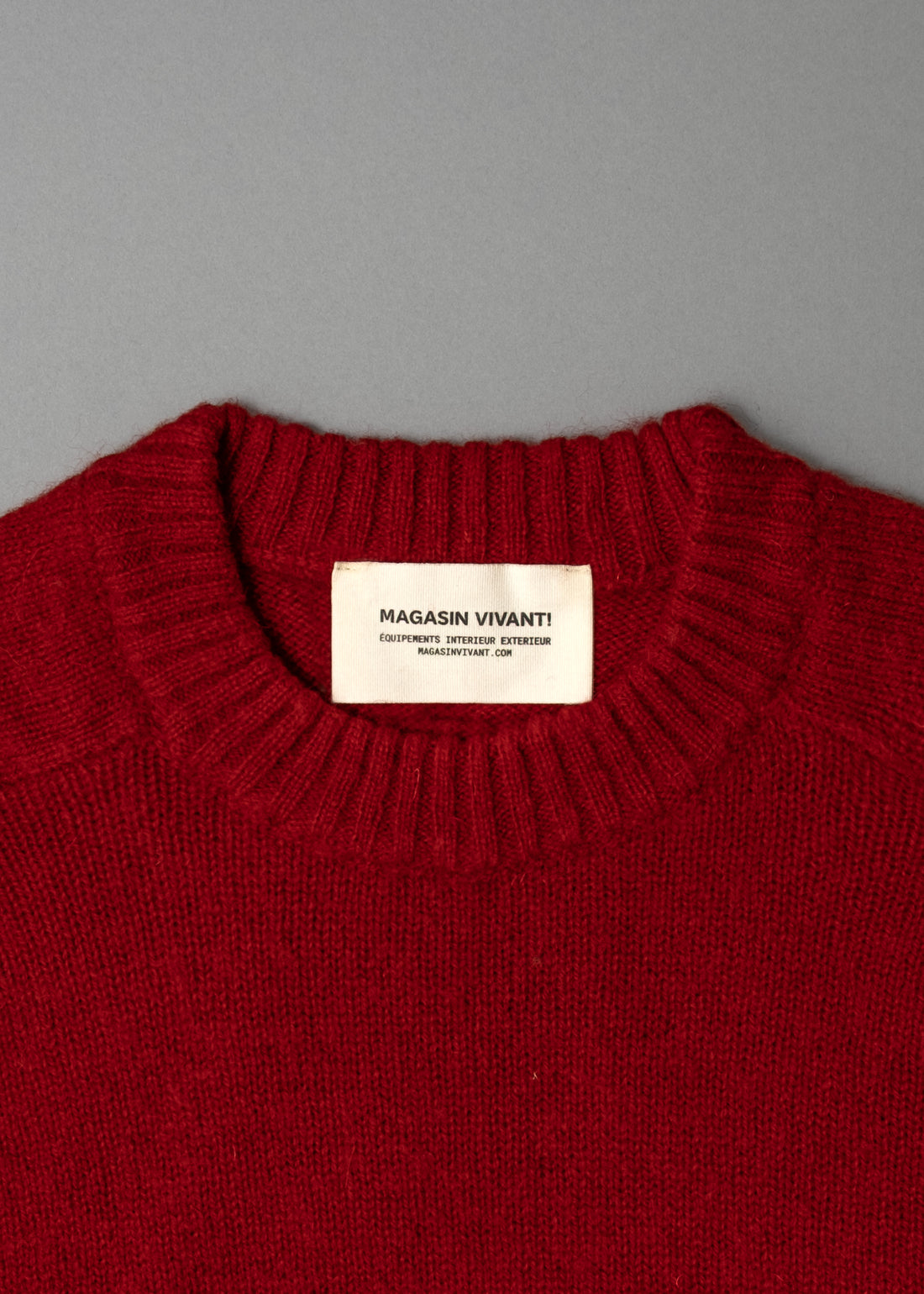 PULL EN LAINE SHETLAND - "SHAGGY" - ROUGE - MAGASIN VIVANT!