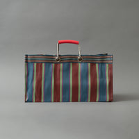 SAC TOTE RAYÉ - WIDE - ROUGE & BLEU - PLASTIQUE RECYCLÉ - PUEBCO