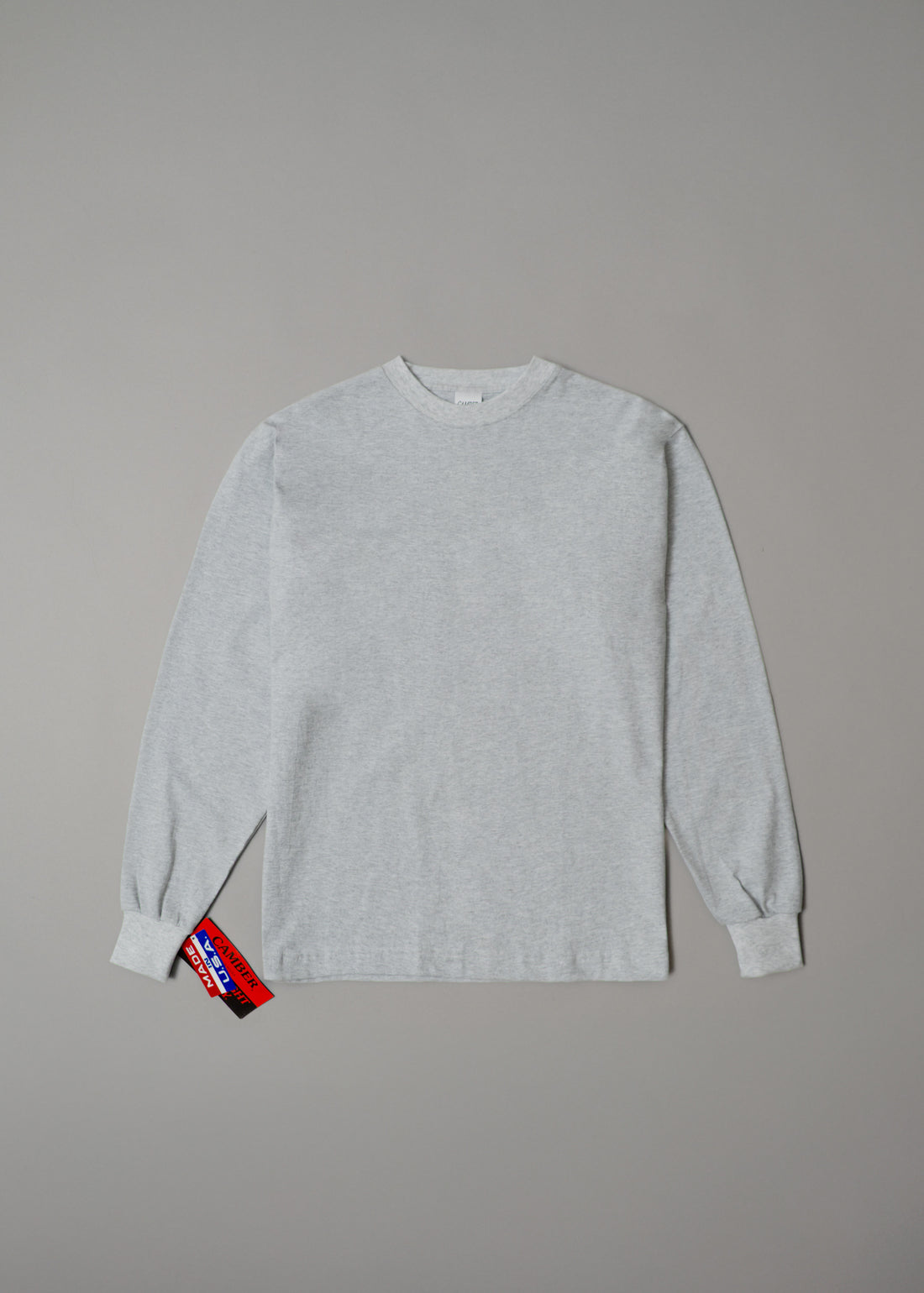 T-SHIRT EPAIS - GRIS CHINE - MANCHES LONGUES - MAX WEIGHT 8 OZ - CAMBER USA
