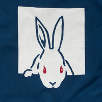 TENUGUI - LAPINS BLEUS - TISSU COTON JAPONAIS - NIWAKI