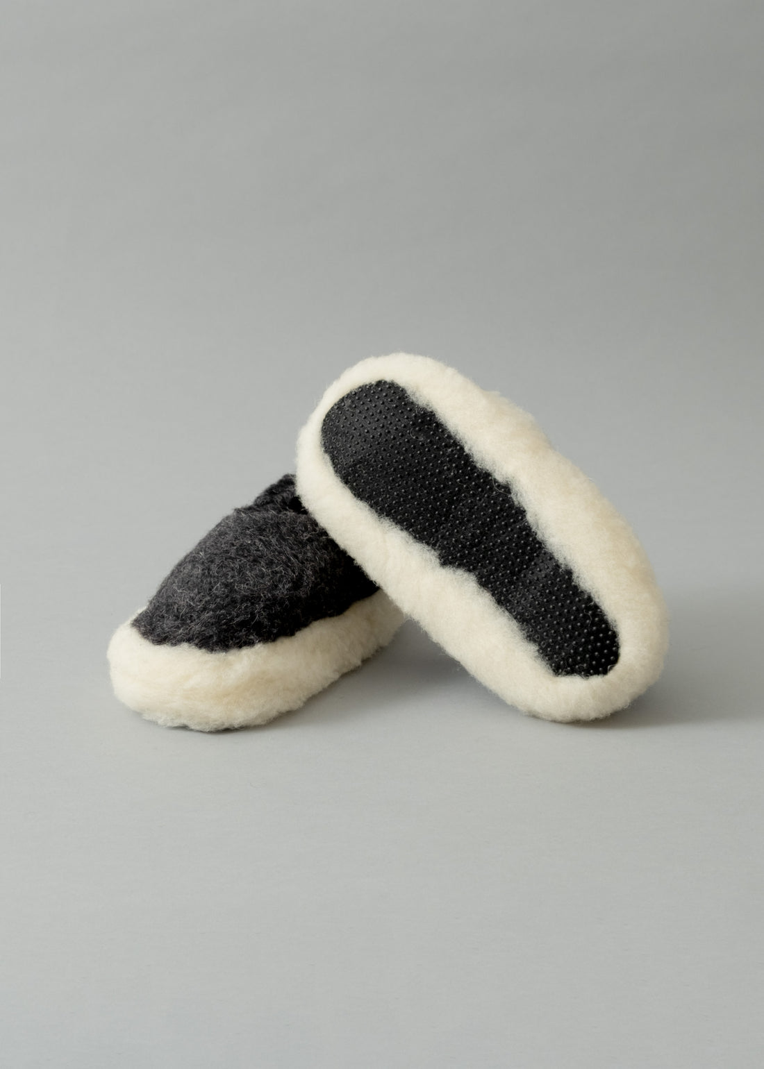 CHAUSSONS MIXTES - NOIR / ECRU - LAINE NATURELLE - COLDBREAKER